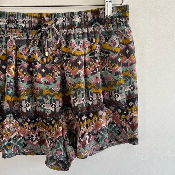 Boho Design Multi Color Silky Pull-on Shorts Aztec Print Forever 21 Size Large - Picture 6 of 14